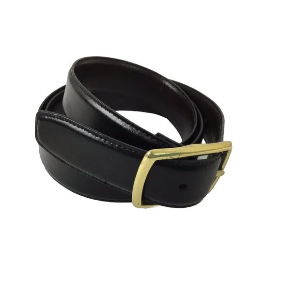 Arrow Belt Mens Size 40 Black Leather Lining Gold Tone Buckle Adjustable - Picture 1 of 6